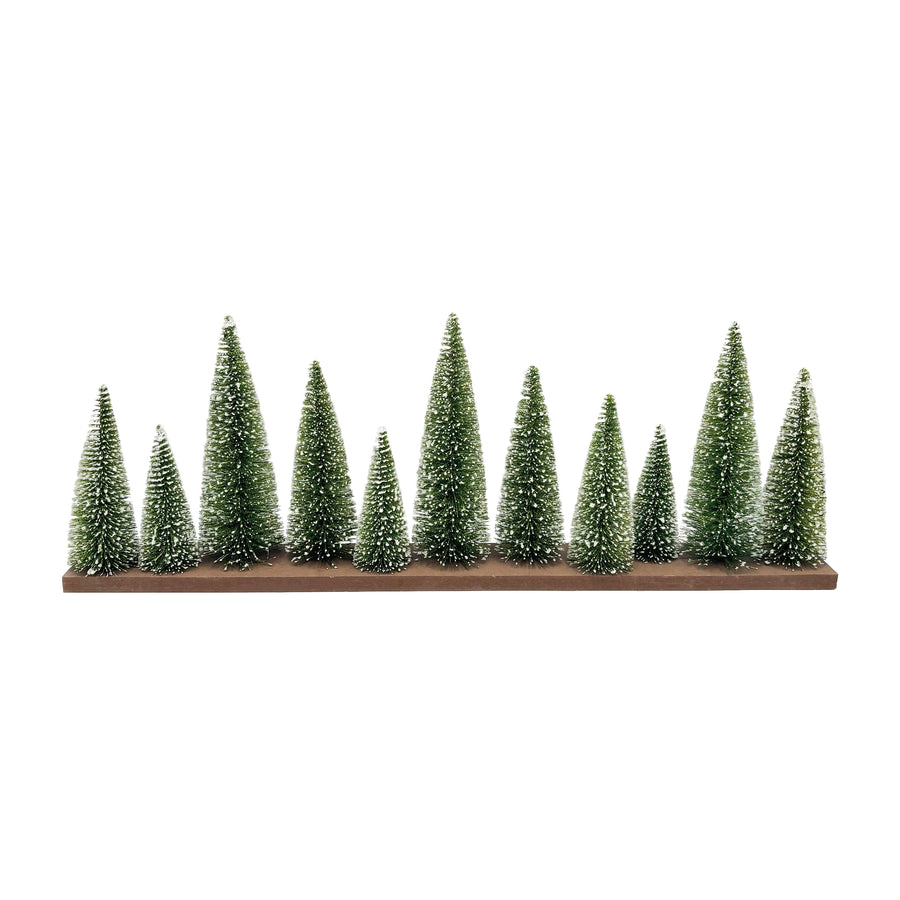 Bottlebrush Tree Forest on Wooden Base
