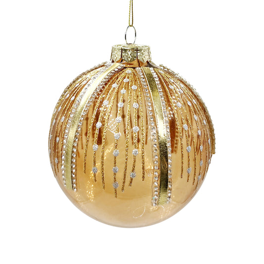 Copper & Gold Glass Ball Ornament