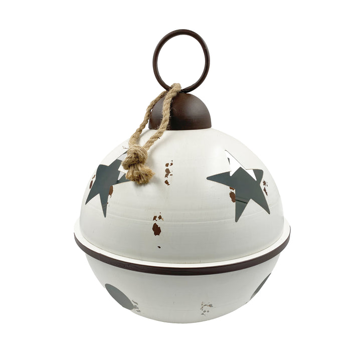 Assorted Rustic Metal Bells with Star Cut Outs 21” White Bell