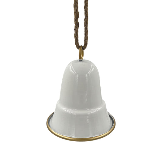 Shiny White Metal Bell Ornament