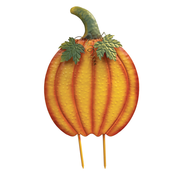 Metal Pumpkin Yard Stake 32" Slim
