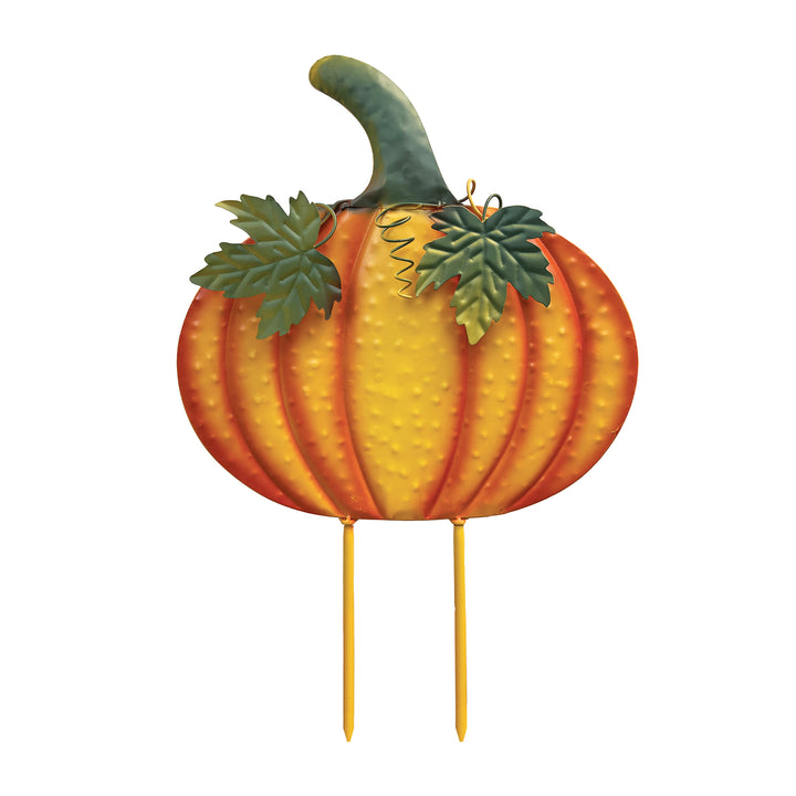 Metal Pumpkin Yard Stake 26"