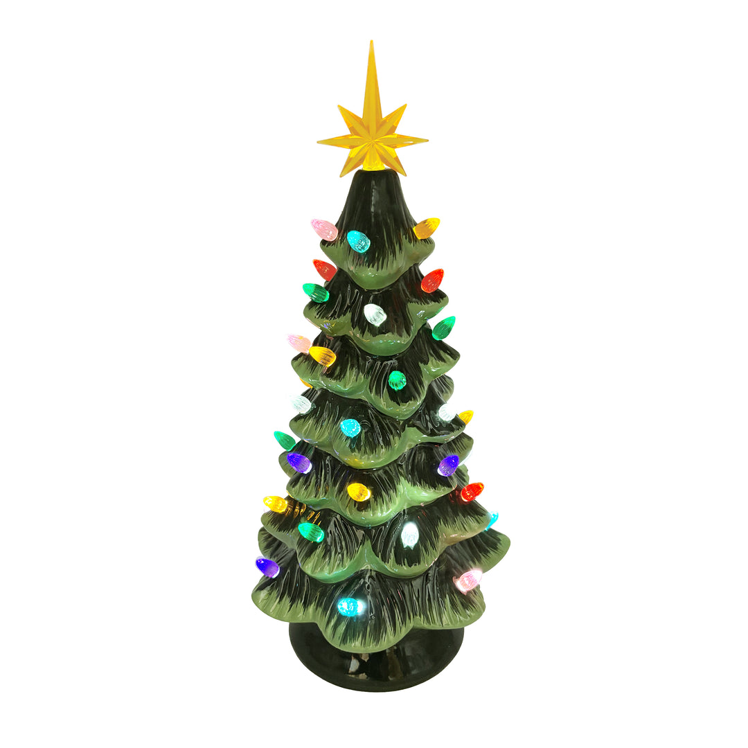 Lit Ceramic Christmas Tree