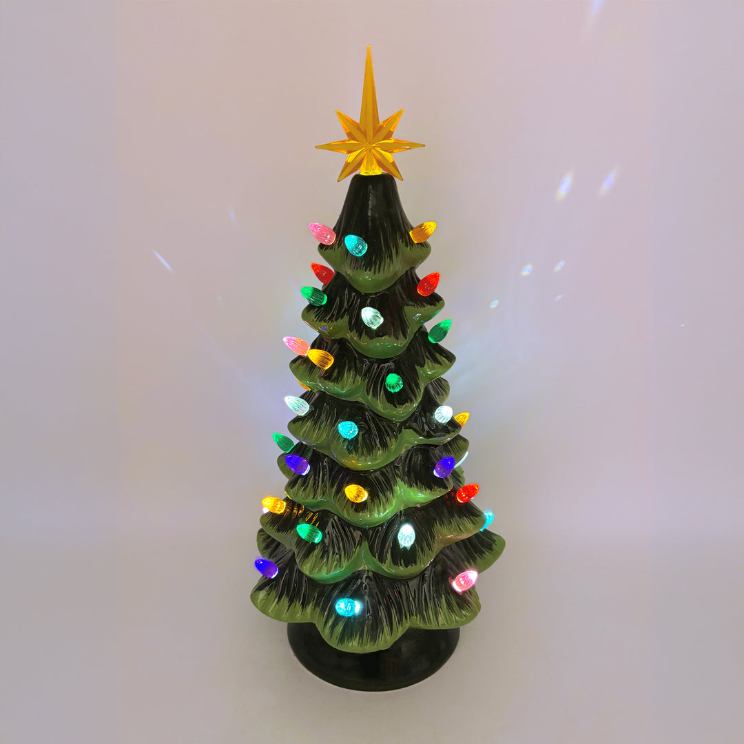 Lit Ceramic Christmas Tree