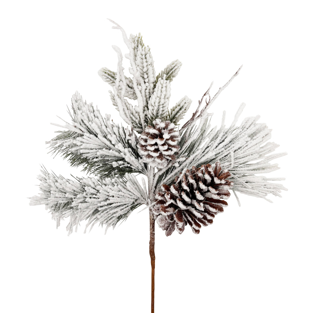 Frosted Pine and Pinecone Pick