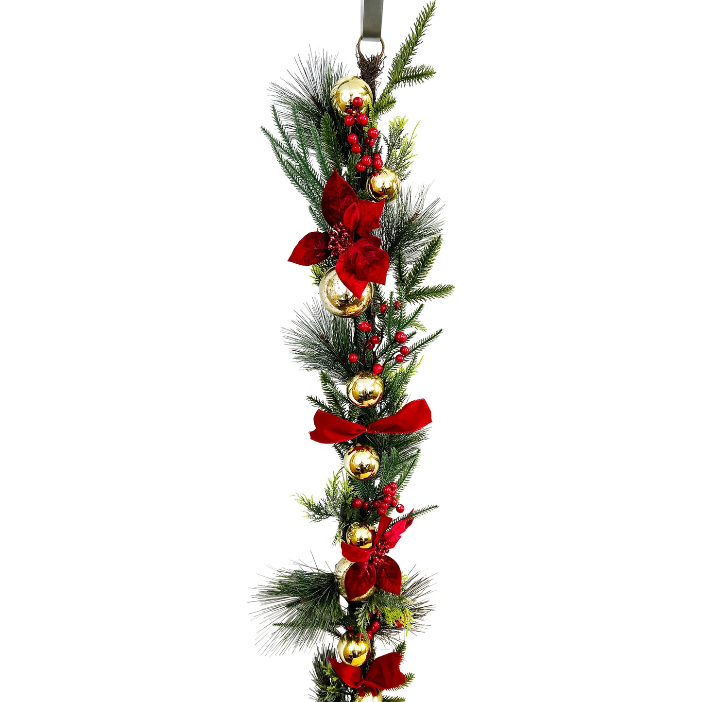 Gold Ornament Pine Garland 6'