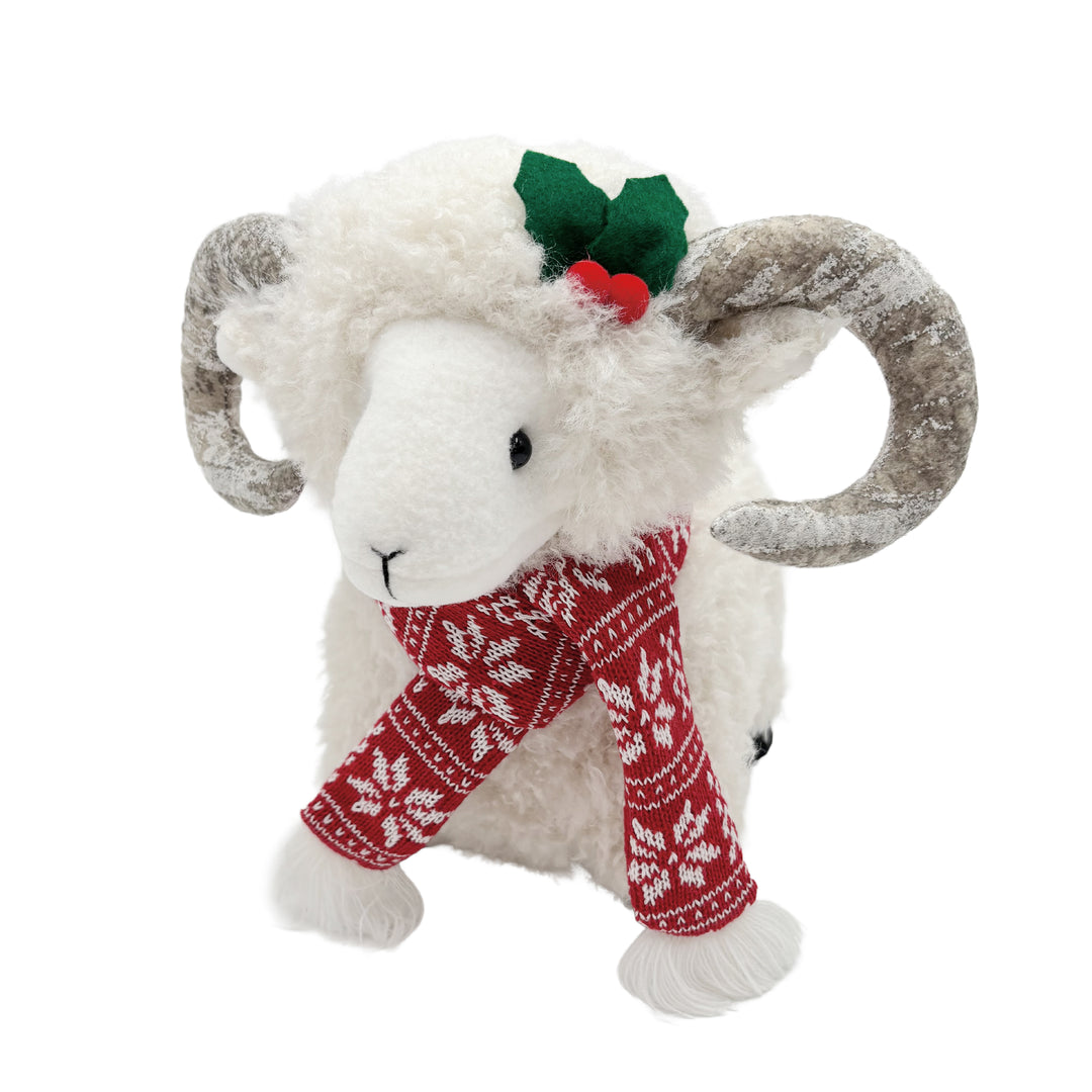 Fabric Lamb with Holiday Scarf