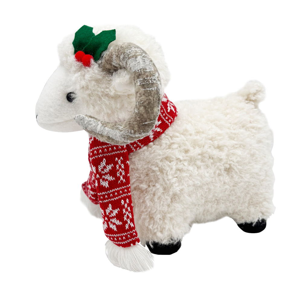 Fabric Lamb with Holiday Scarf