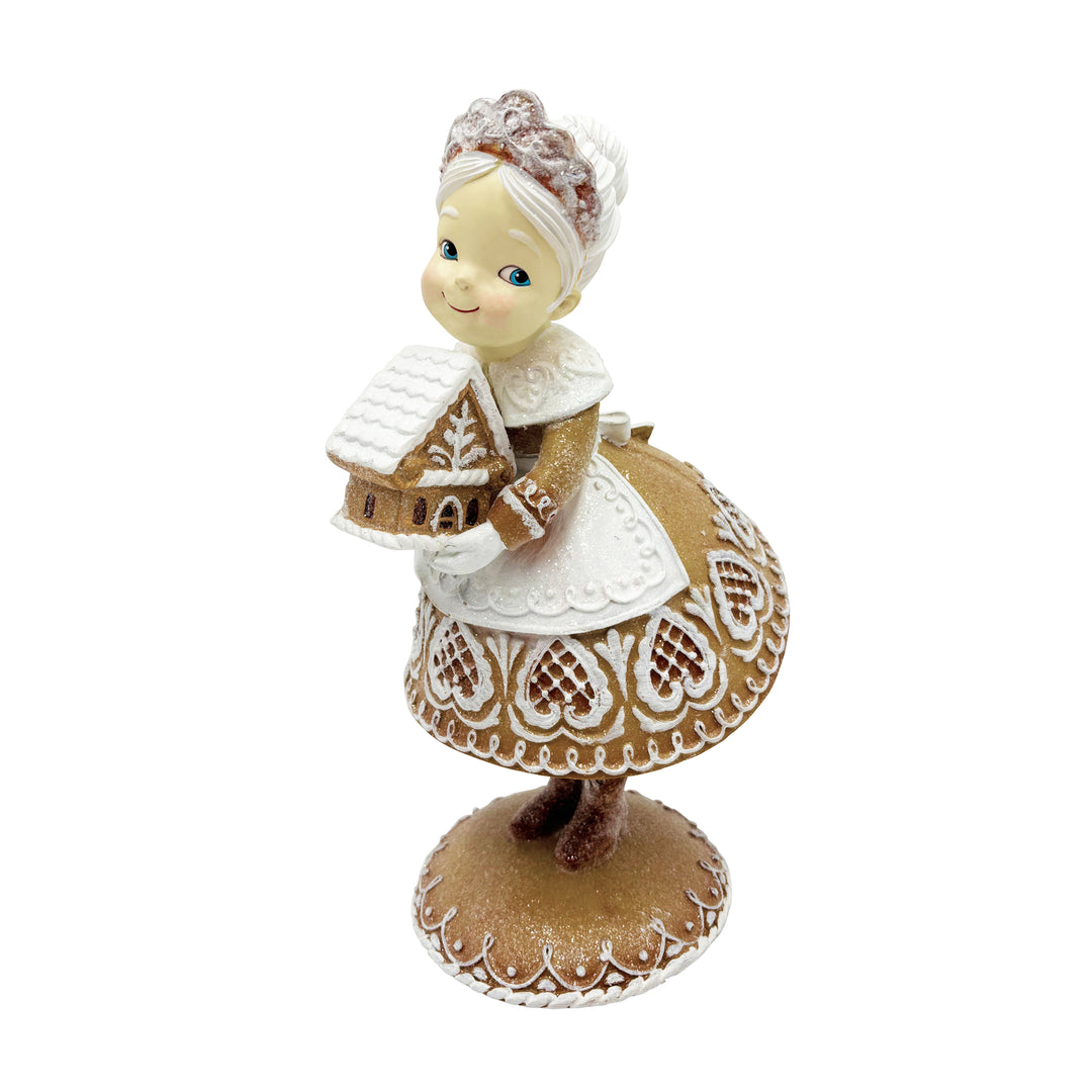Gingerbread Mrs. Claus with Gingerbread House