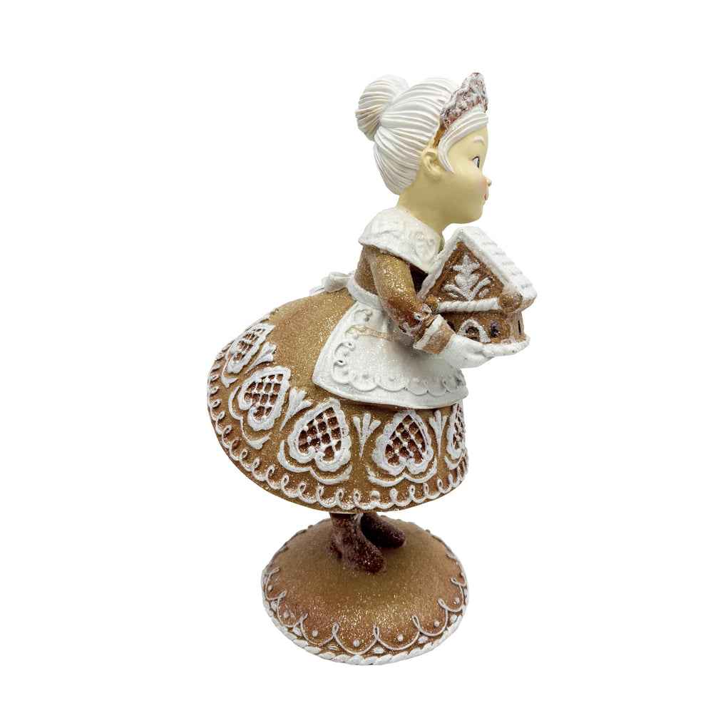Gingerbread Mrs. Claus with Gingerbread House