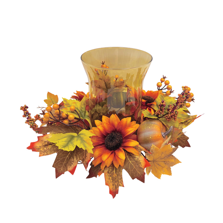 Sunflower and Pumpkin Candle Holder