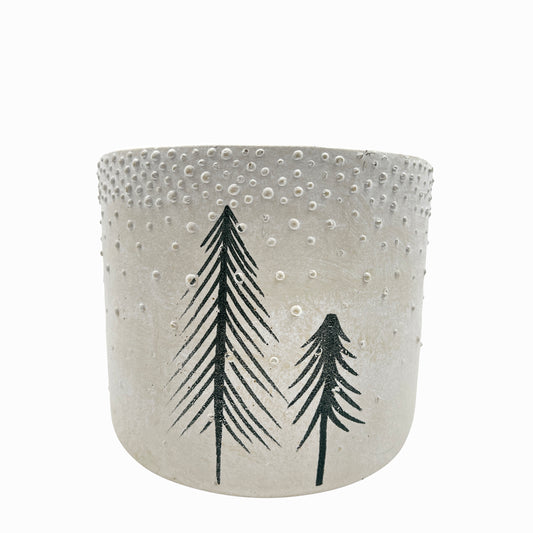 Pine Trees Cement Pot 5"