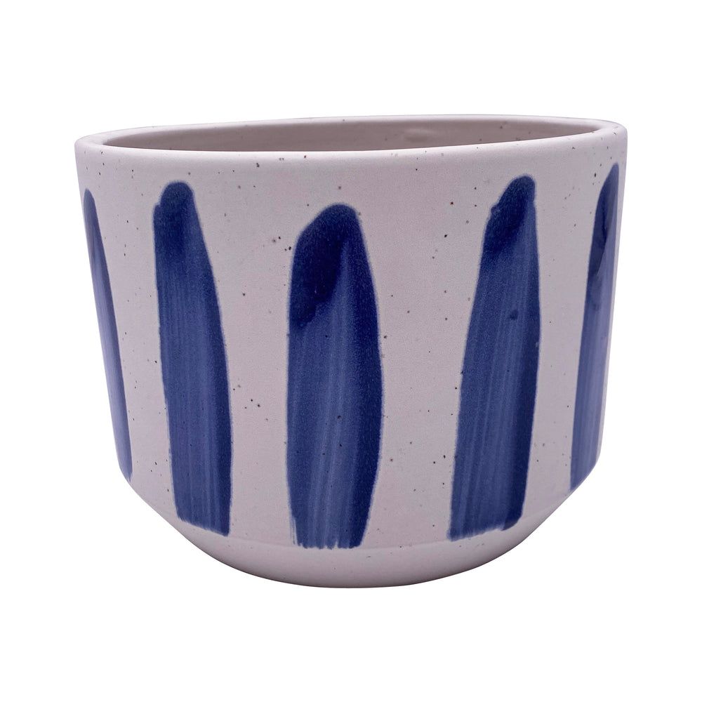 Ceramic Paint Drip Design Blue Pot 8.86 Inches