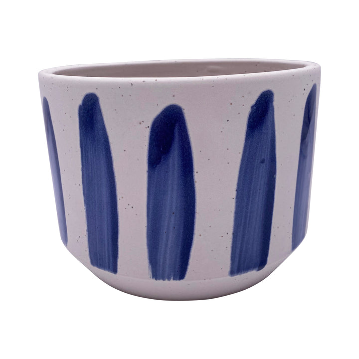 Ceramic Paint Drip Design Blue Pot 8.86 Inches