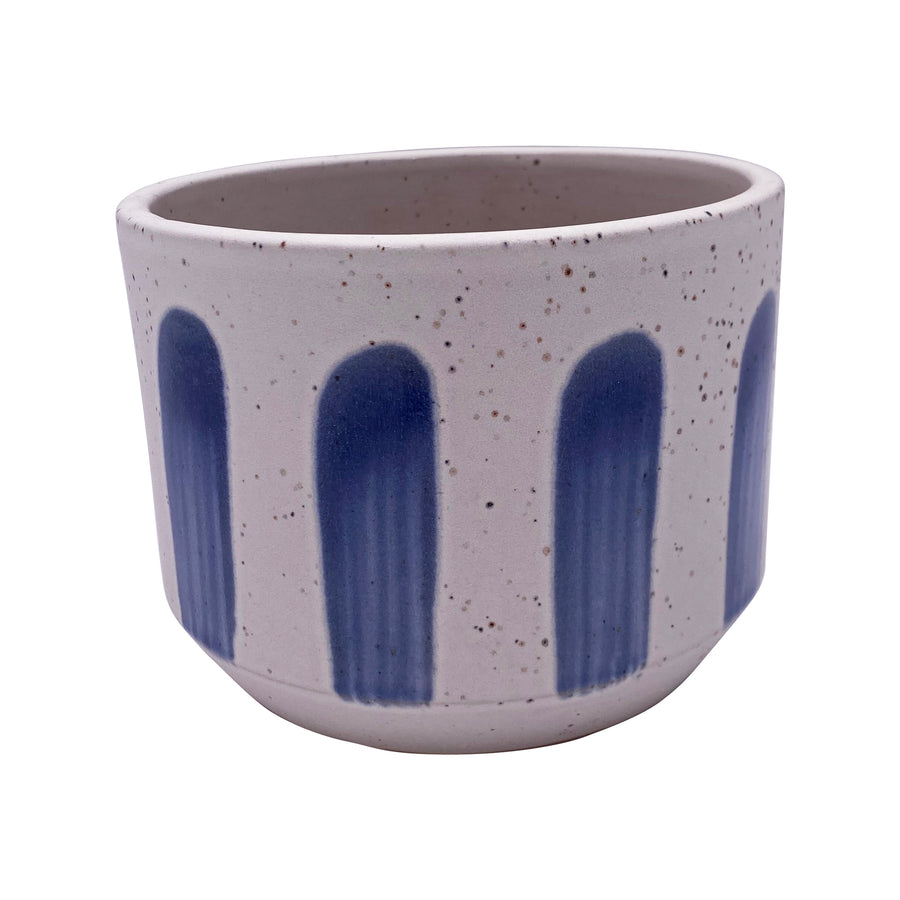 Ceramic Paint Drip Design Blue Pot 6.1 Inches