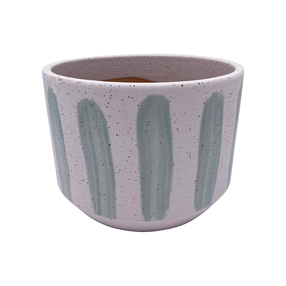Ceramic Paint Drip Design Green Pot 8.86 Inches