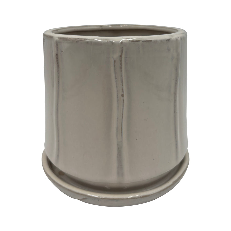 Ceramic Glaze Drip Cream Pot with Saucer