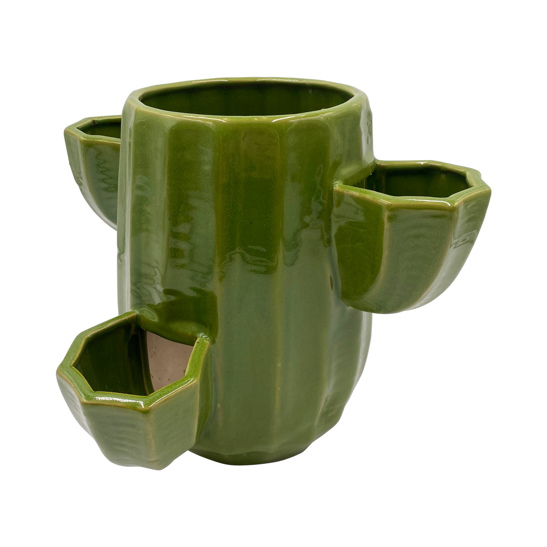 Ceramic Strawberry Planter Matte Green