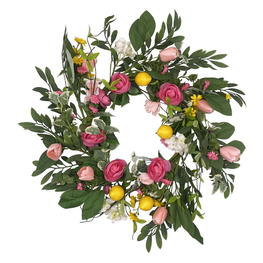 Ranunculus, Lemon and Tulip Wreath