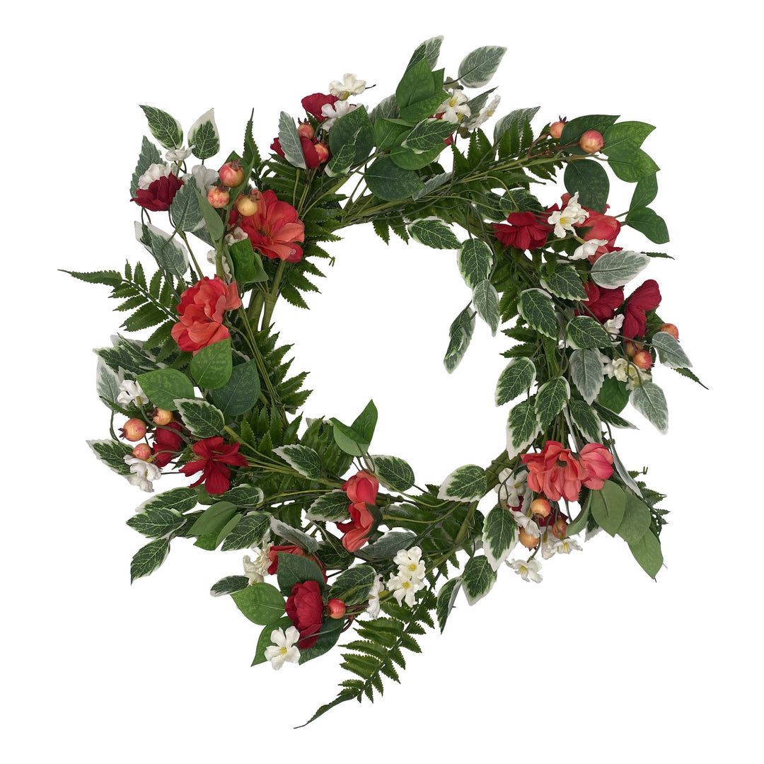 Mixed Flower and Currant Berry Wreath