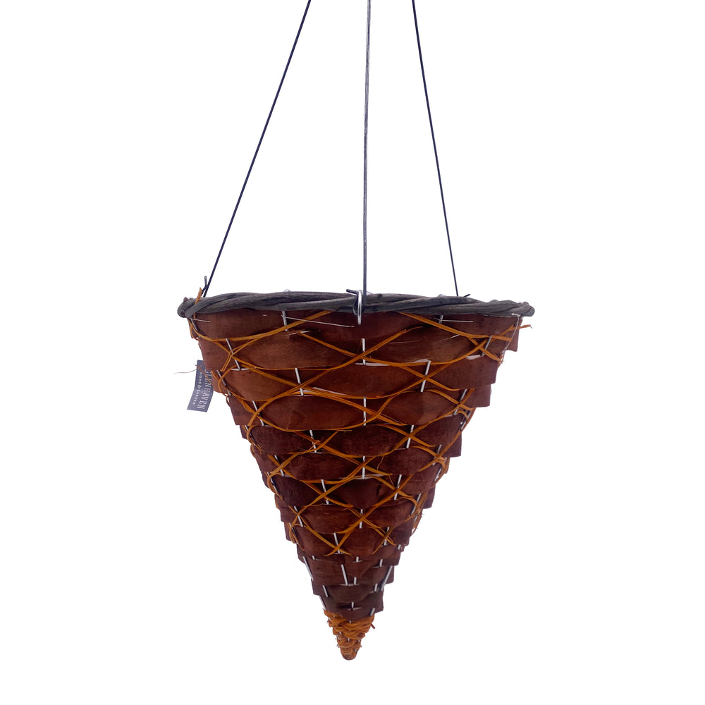 Natural Woven Cone Hanging Basket
