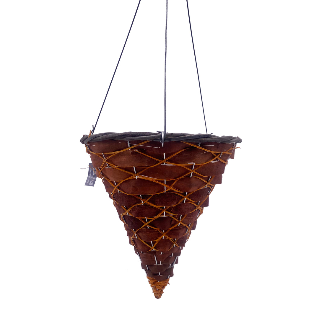 Natural Woven Cone Hanging Basket