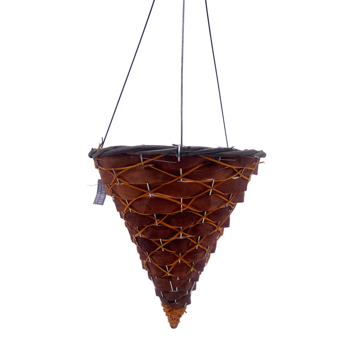 Natural Woven Cone Hanging Basket