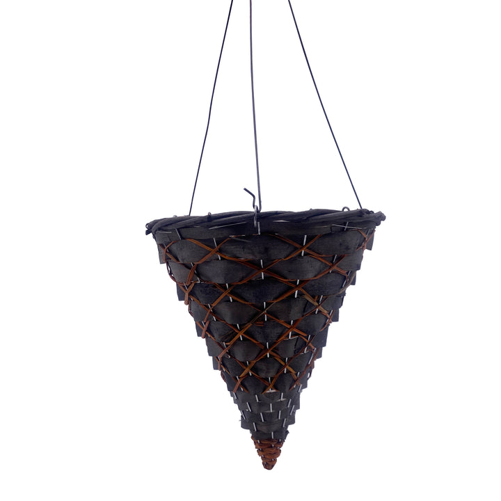 Natural Woven Cone Hanging Basket
