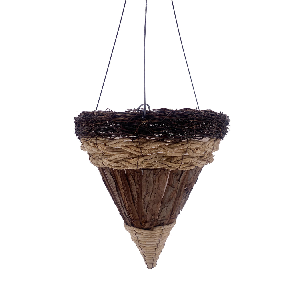 Natural Fir Bark Hanging Basket Cone