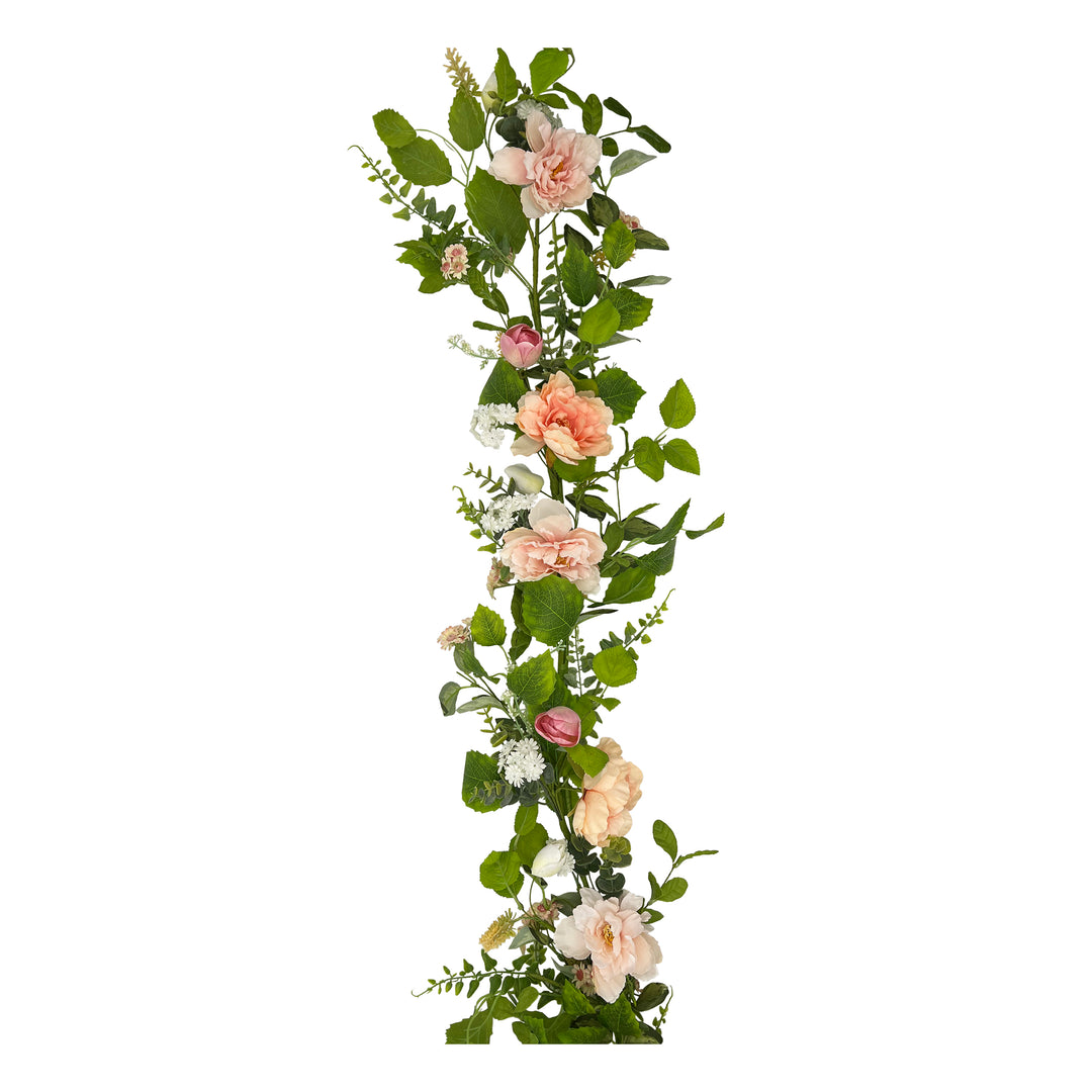 Pink Peony & Foliage Florals Garland