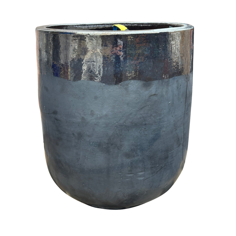 Tall Round Tree Pot Black