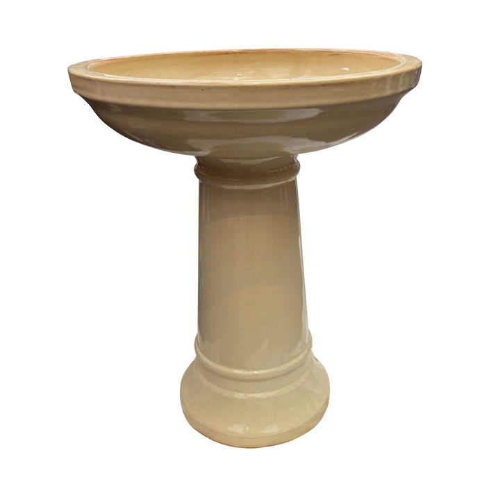 Ceramic Bird Bath 23" Cream