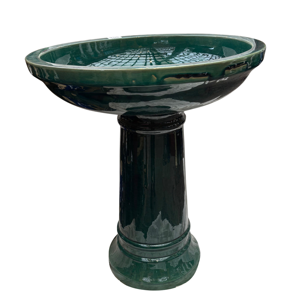 Ceramic Bird Bath 23" Turquoise