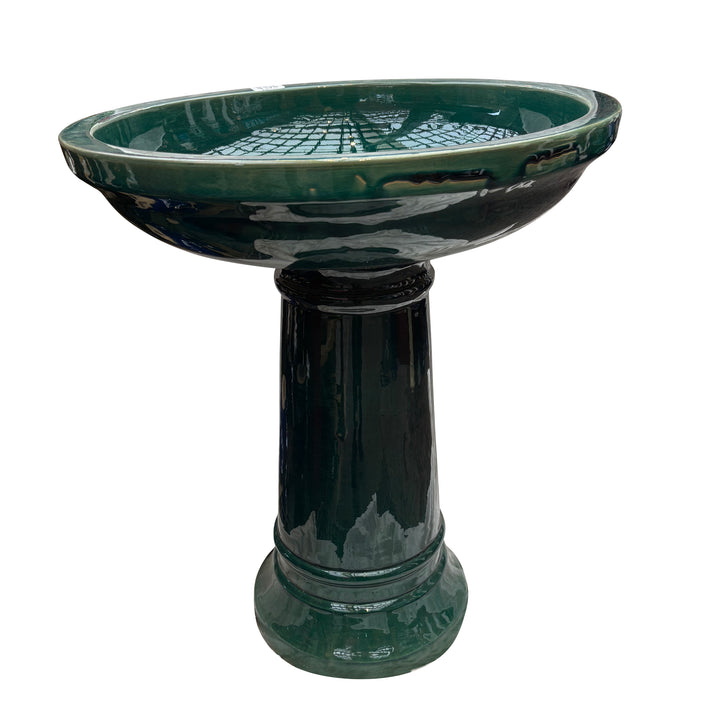 Ceramic Bird Bath 23" Turquoise