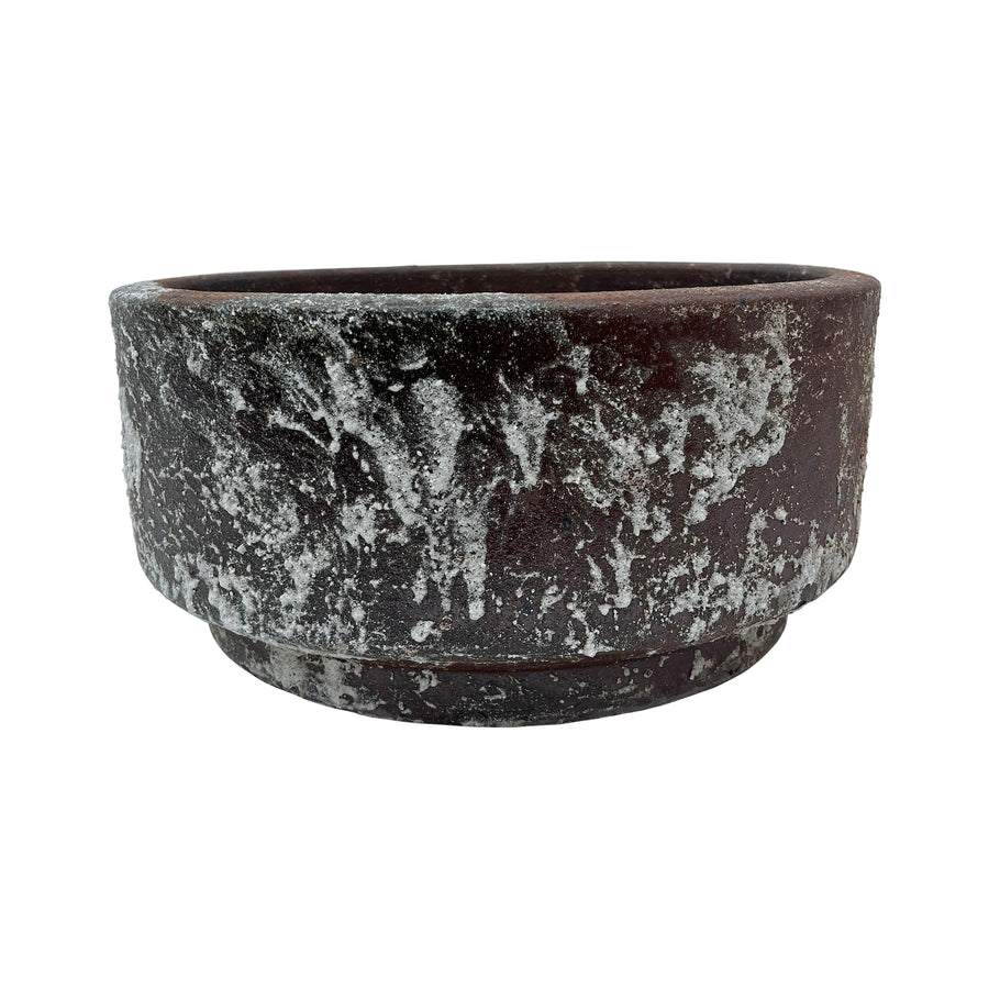 Low Round Ceramic Pot With Foot
