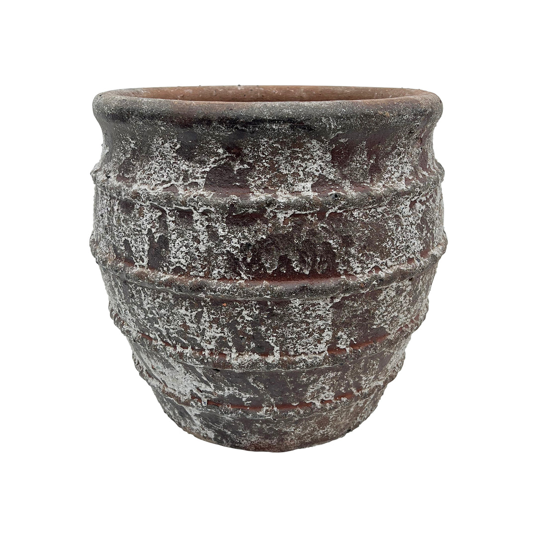 Glazed Ceramic Pot With Rope Design