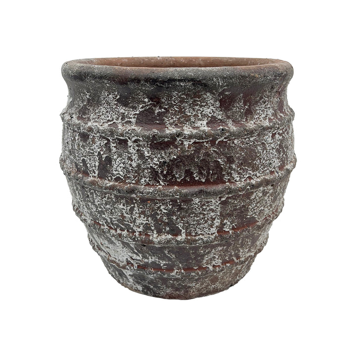 Glazed Ceramic Pot With Rope Design