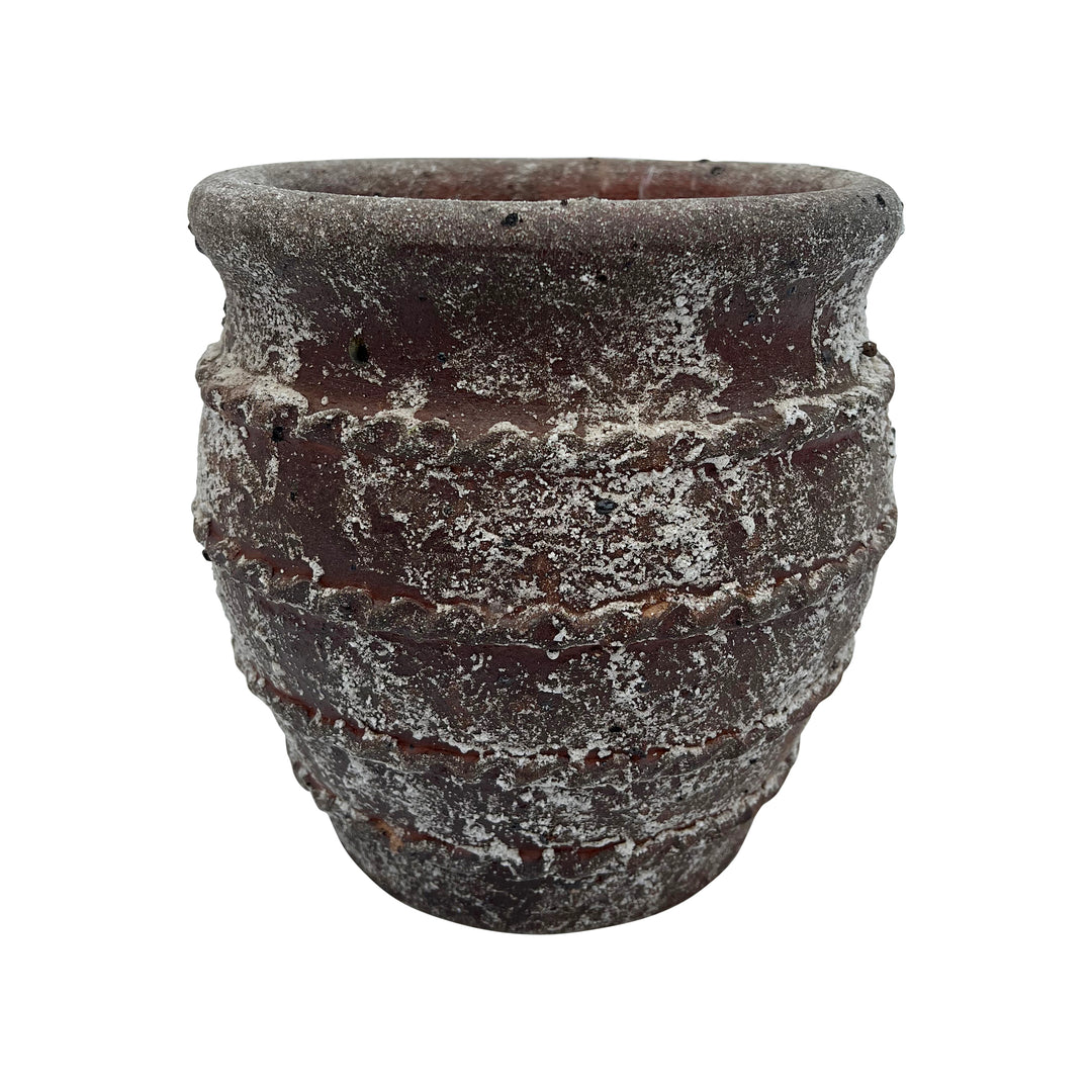 Glazed Ceramic Pot With Rope Design