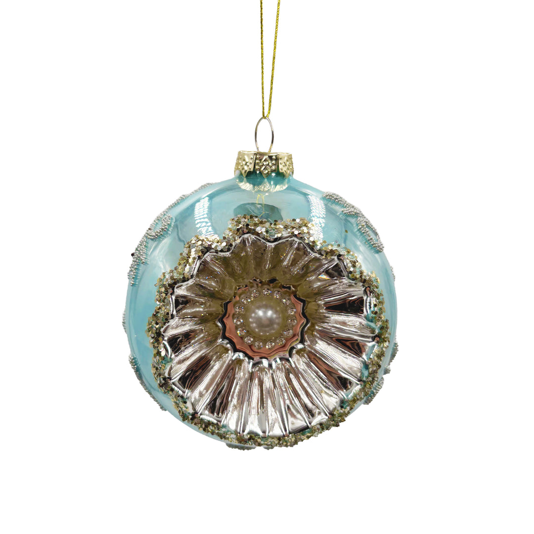 Light Blue Round Reflector Ornament