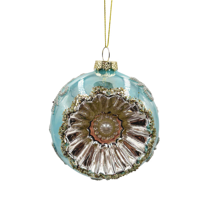 Light Blue Round Reflector Ornament