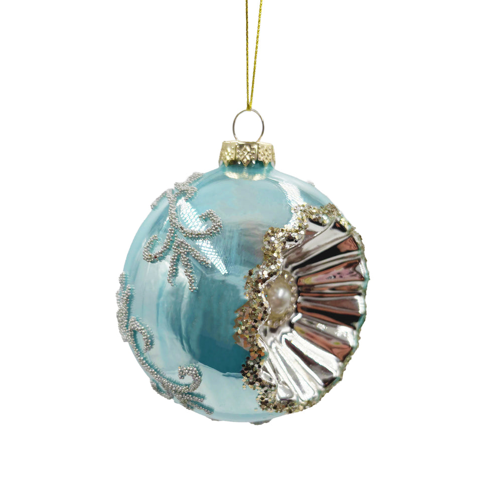 Light Blue Round Reflector Ornament