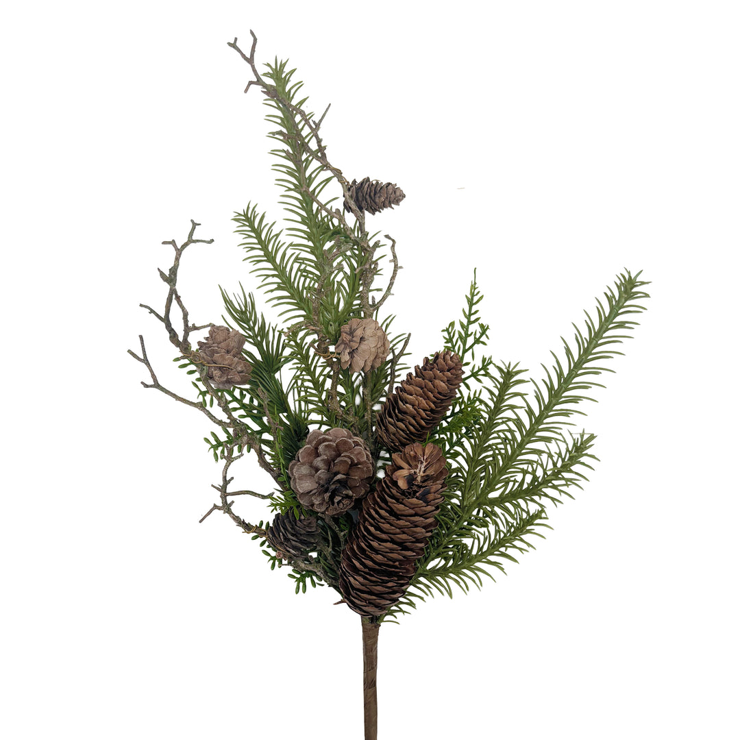 Mixed Pinecone and Pine Pick