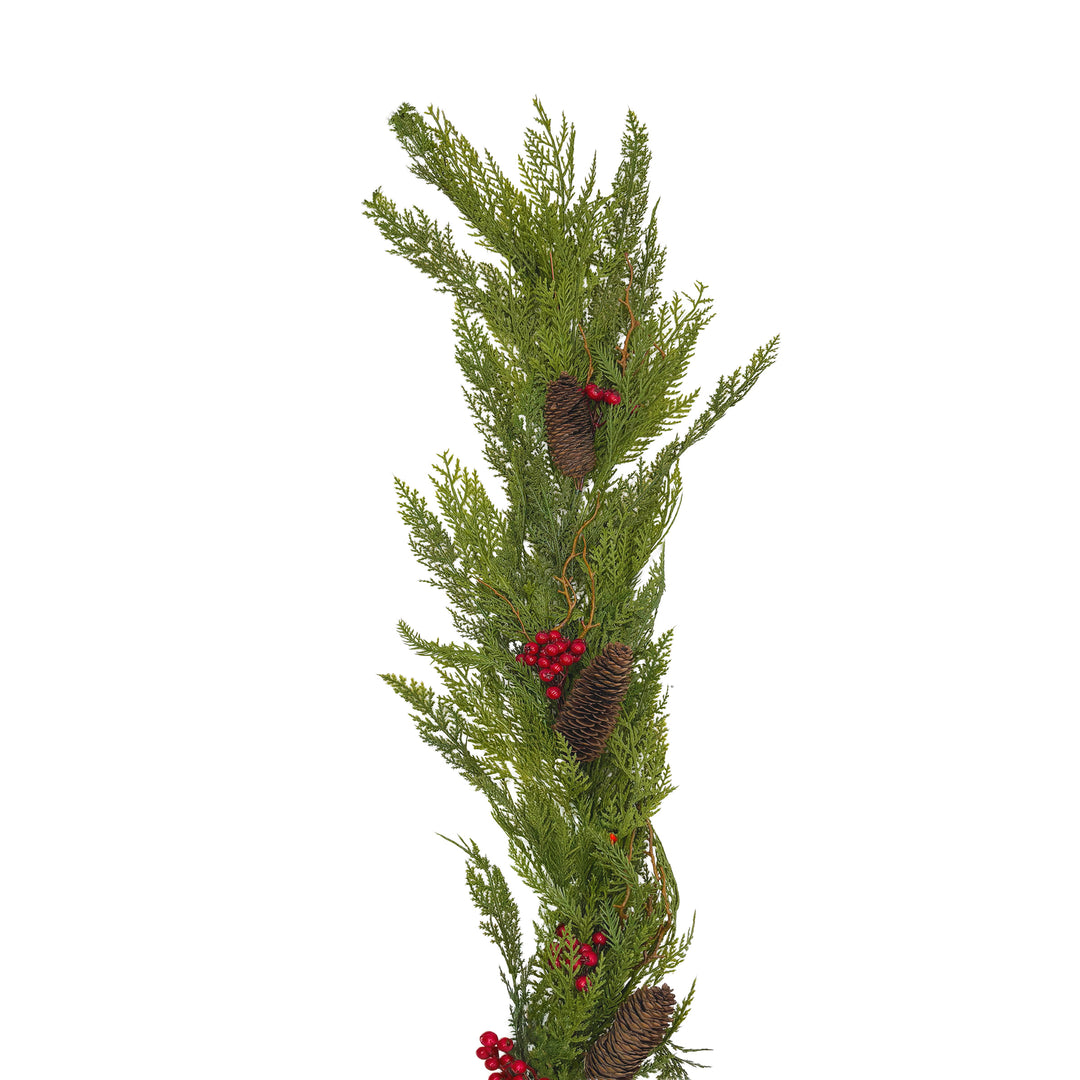 Real Touch Pine and Red Berry Garland