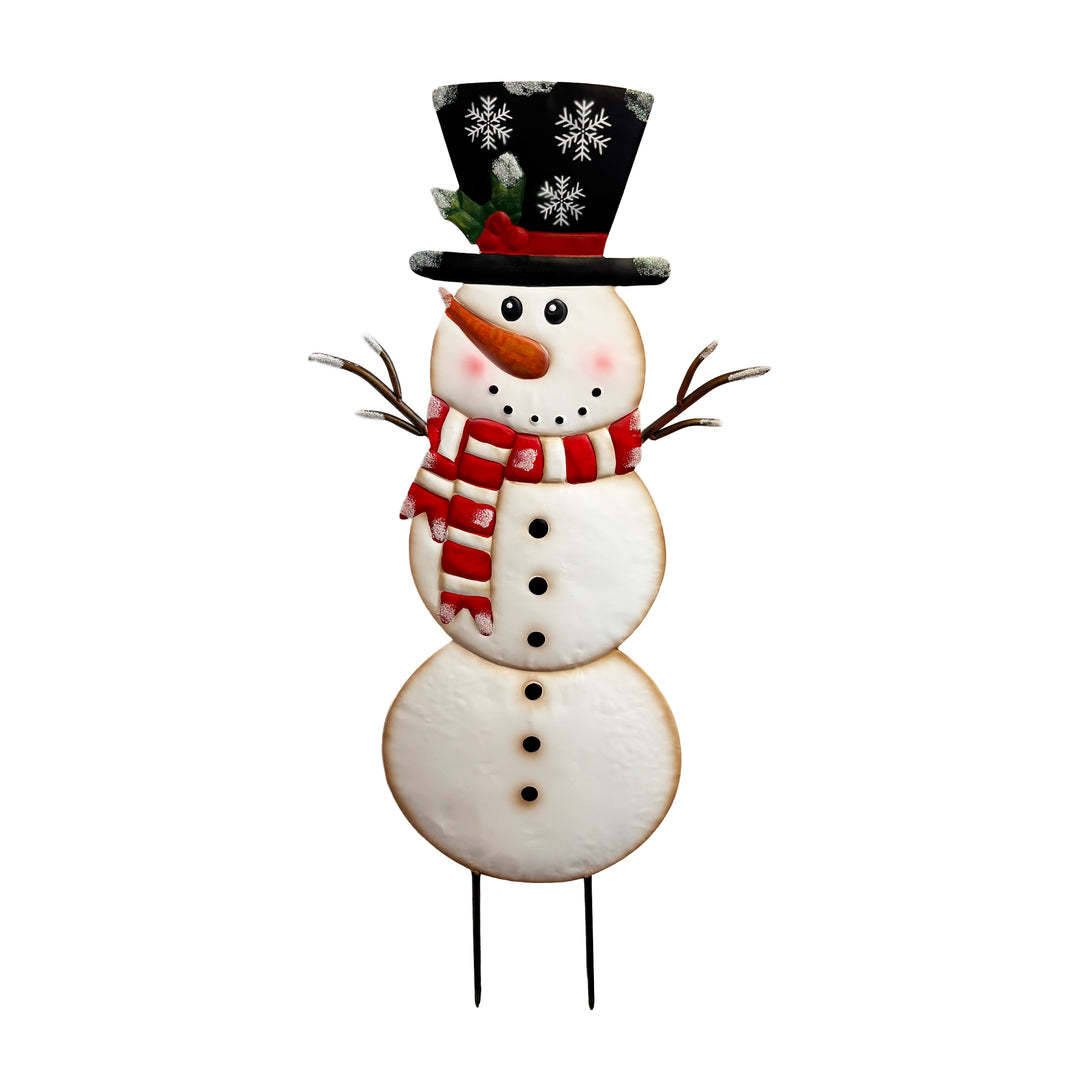 Snowman with Top Hat Yard Stake