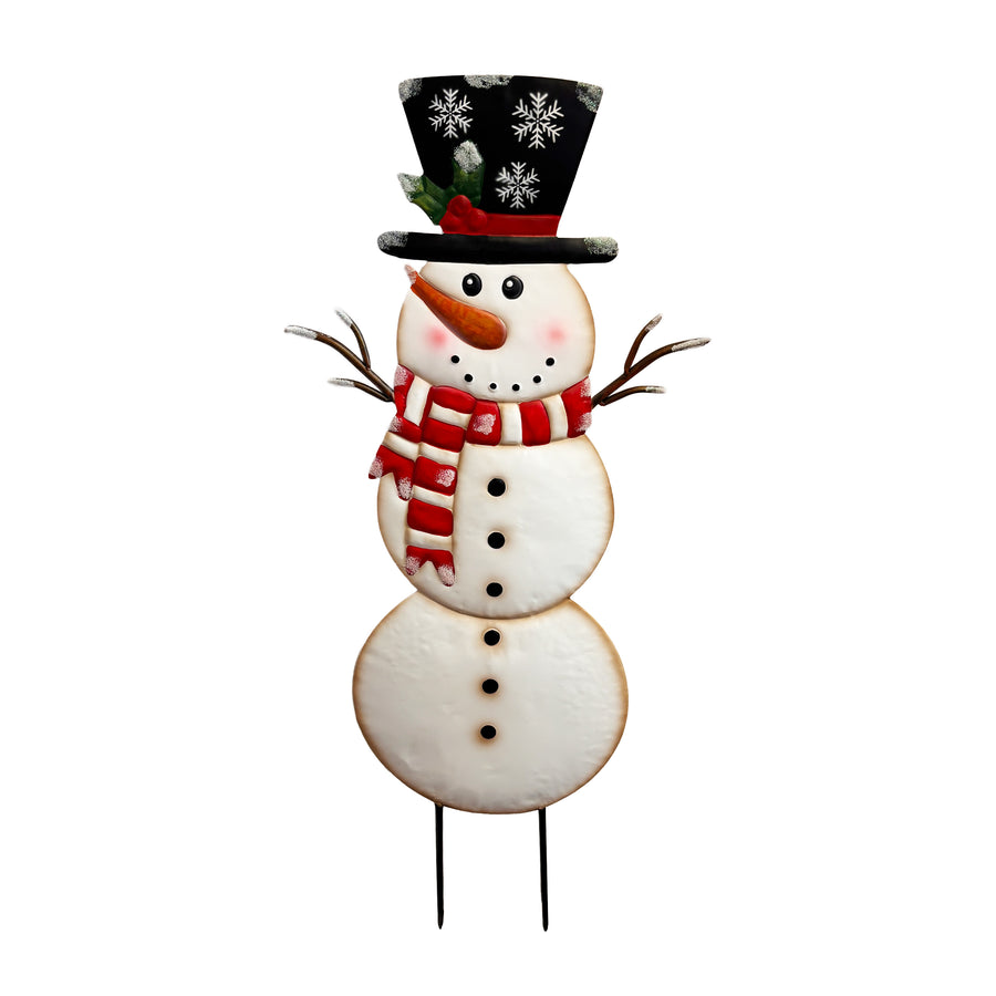 Snowman with Top Hat Yard Stake