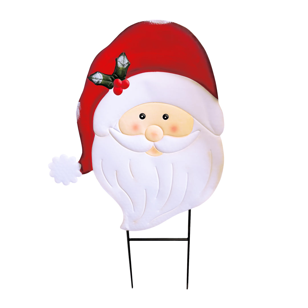 Santa Head Yard Stake