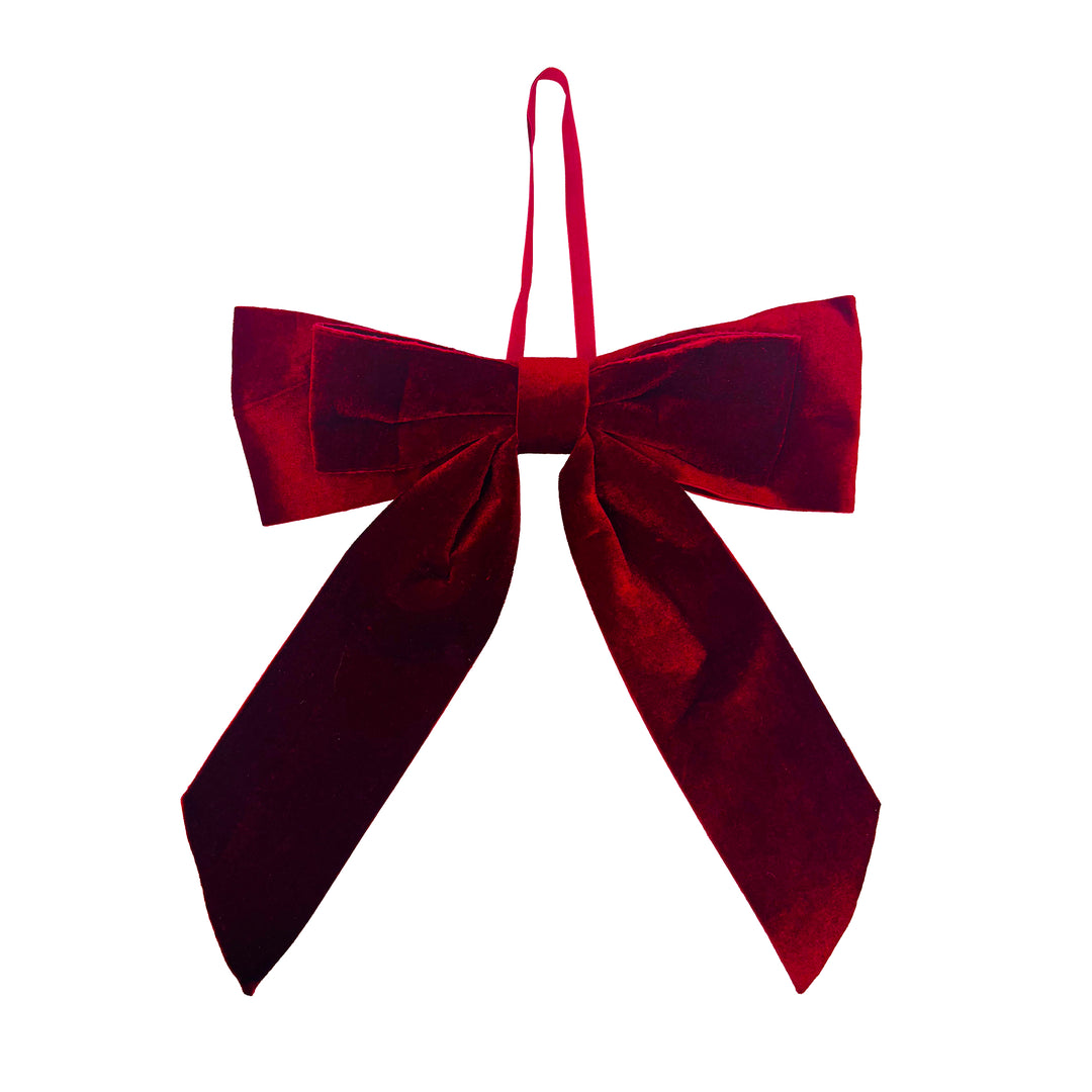 Red Hanging Velvet Bow