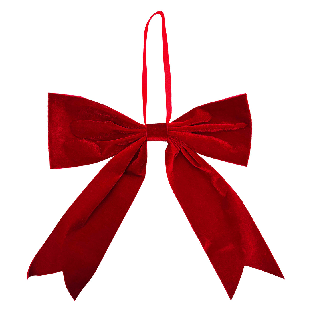 Red Hanging Velvet Bow