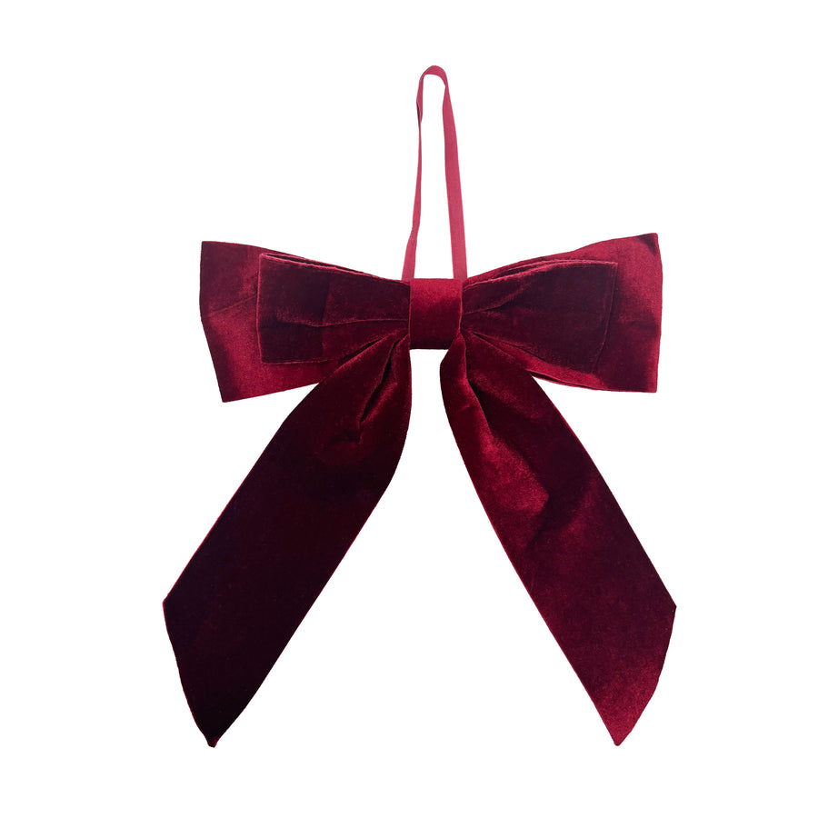 Velvet Double Loop Hanging Bow