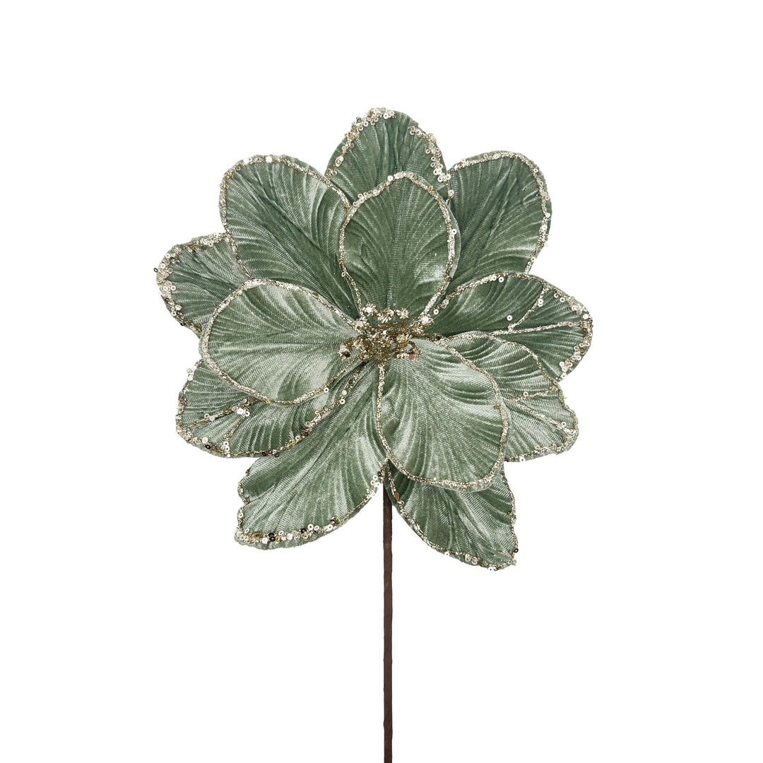 Sage Velvet Poinsettia Stem